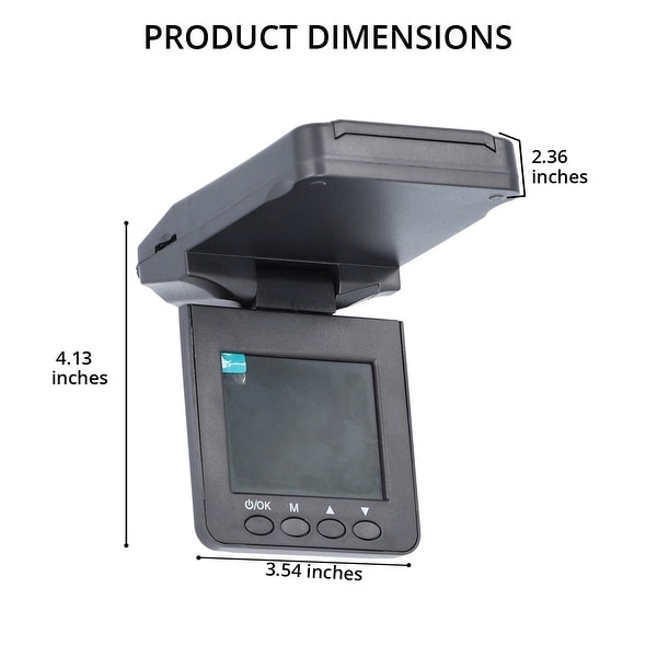 Dash Cam with 8GB Memory Card Foldable Screen 360 Degree Rotation - 4.13x2.36x3.54 inches