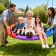 preview thumbnail 10 of 9, Trekassy 60" Large Saucer Tree Swing for Kids Adults 900D Oxford Waterproof with 2pcs Hanging Straps-Rainbow🌈