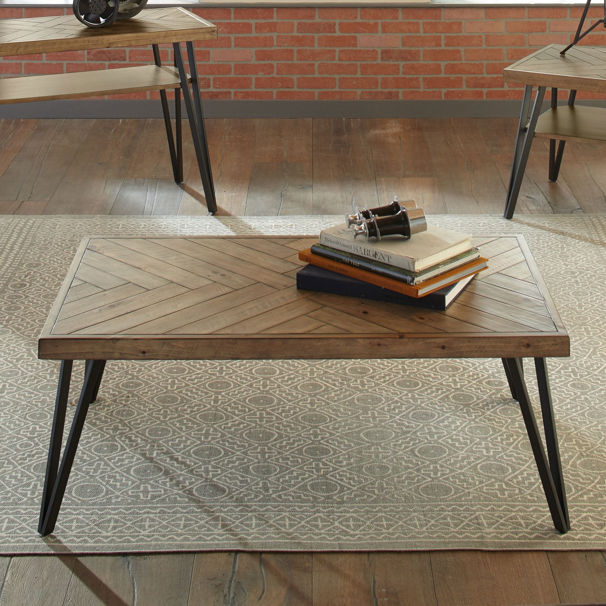 Horizons rustic top caramel table