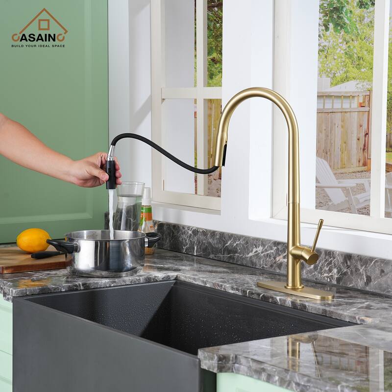 Single Handle Pull-Down Sprayer Kitchen Faucet