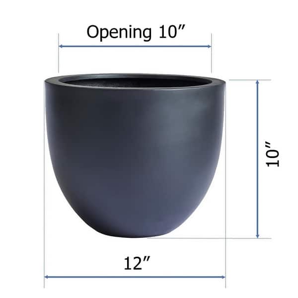 dimension image slide 4 of 9, DreamPatio Long Beach Fiberstone Egg Planter for Indoor/Outdoor
