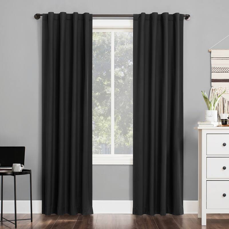 Sun Zero Cyrus Thermal Total Blackout Back Tab Curtain Panel, Single Panel