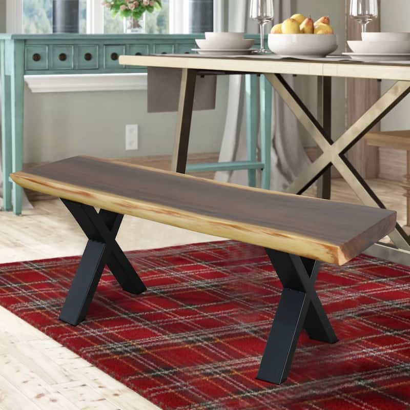 Natural Wood Rectangle Bench