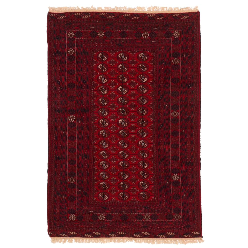 ECARPETGALLERY Hand-knotted Finest Khal Mohammadi Red Wool Rug - 4'0 x 6'1