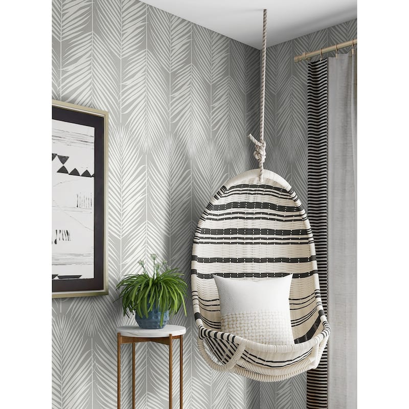 NextWall Palm Silhouette Peel and Stick Wallpaper