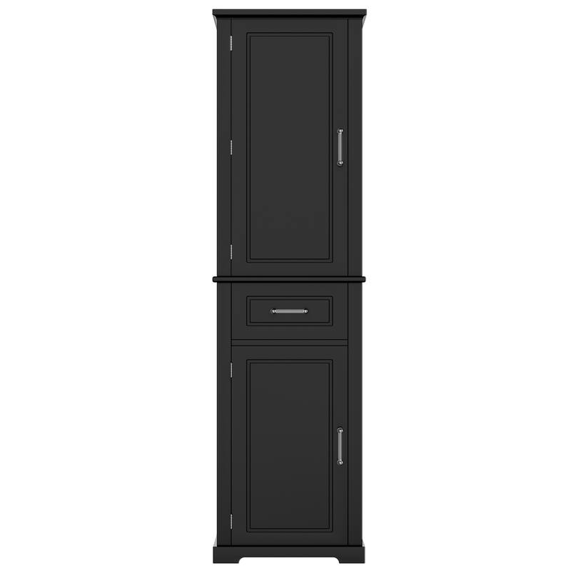 GDFStudio - Jasper Tall Freestanding Bathroom Storage Cabinet with Two-Sized Doors and Adjustable Shelves