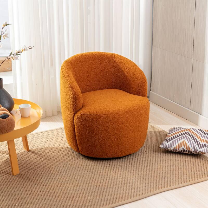 Ouyessir Swivel Barrel Chair Upholstered Armchair (Set of 1)