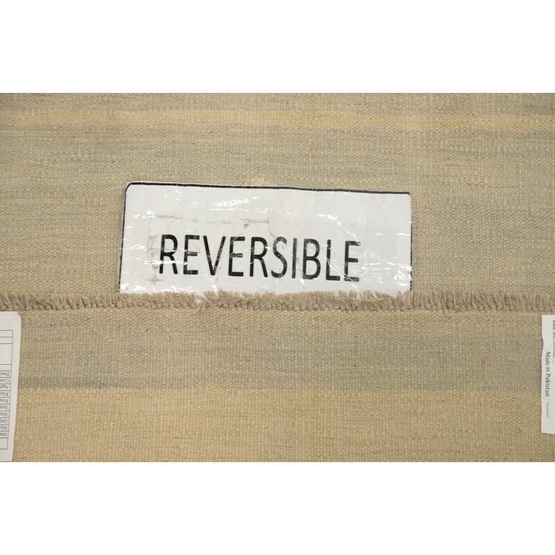 Hand Woven Oriental 100% Wool Carpet Southwestern Modern Beige & Ivories Kilim Area Rug - 4' 0'' X 2' 0''
