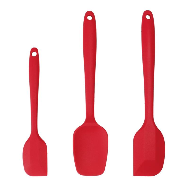 Silicone 3Pcs Heat Resistant Non-scratch Turner Non Stick Spatula Set - Red