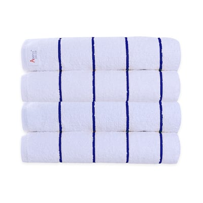 Superior Cotton Beach Towel Cabana Striped by Ample Decor- Pack of 4 - 30" x 68"