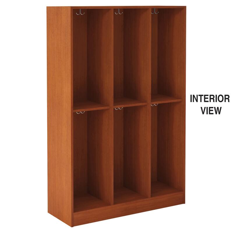 6-Section Storage Locker with Doors - 45" Wide x 18" Deep x 72" High - Secure Locker Organizer