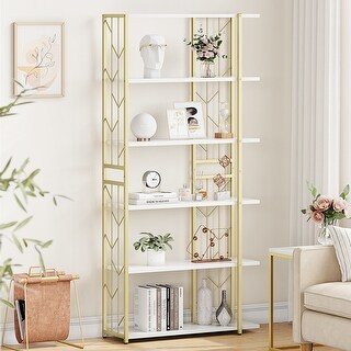 6 Tier Bookshelf Modern Storage Rack Shelf for Office - Bed Bath ...