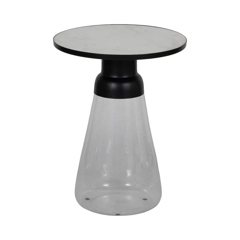 Modern Metal Stone Marble Accent Table with Stylish Decorative Base