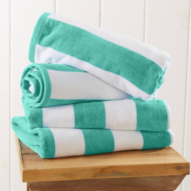 Linery & Co. Oversized Cotton Cabana Beach Towel, 4 Pack - 35" x 70"