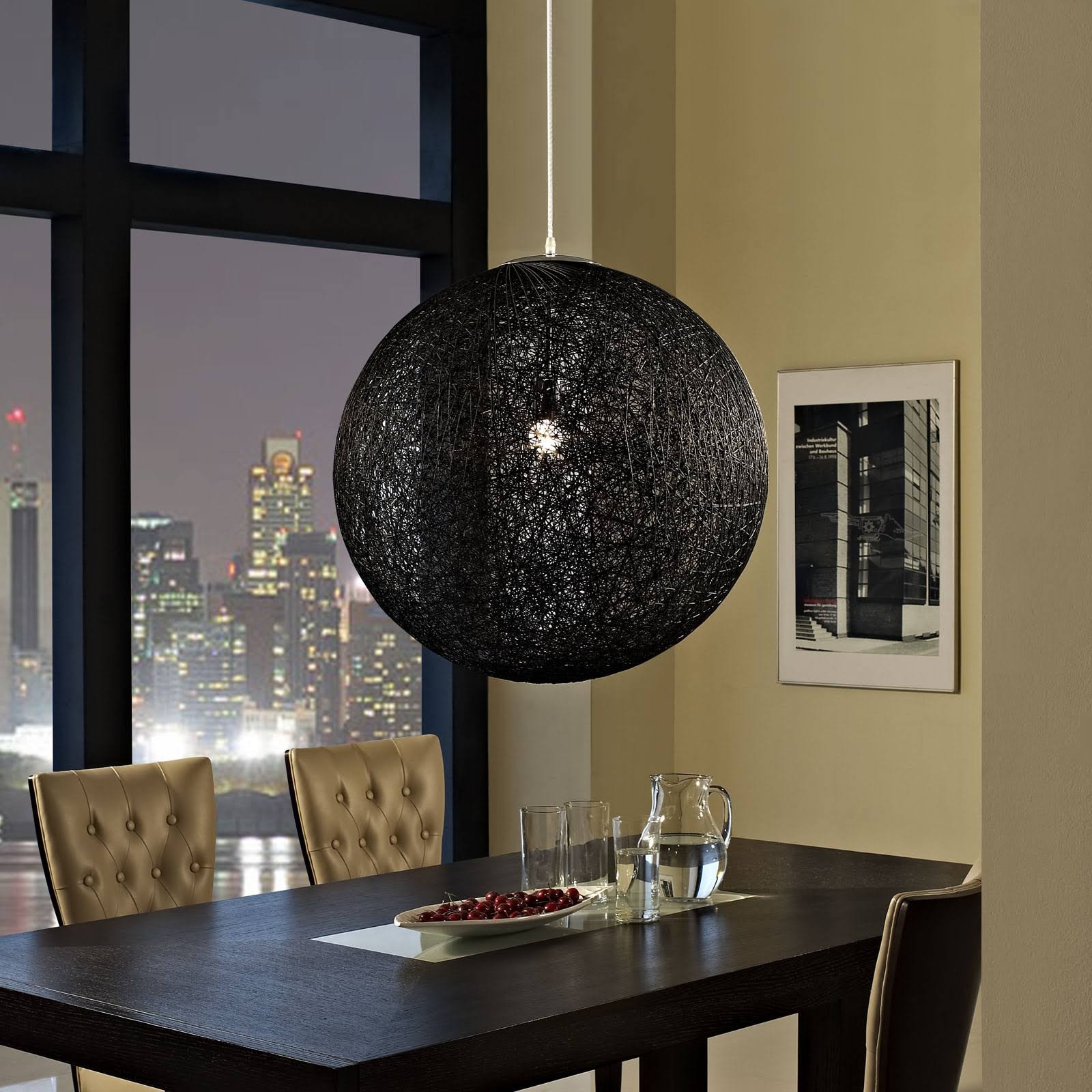 Black string pendant light deals