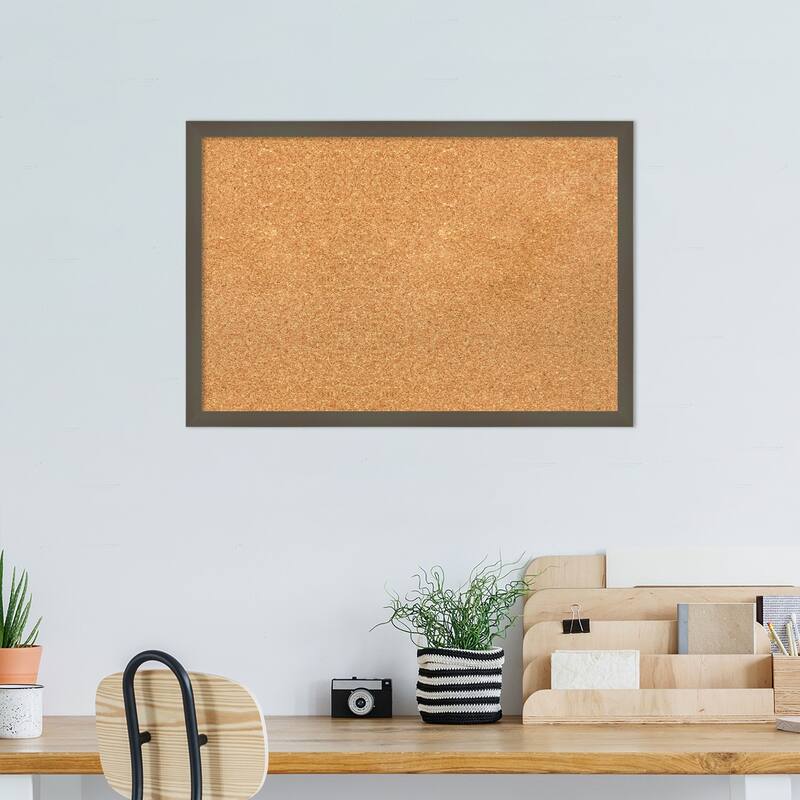 Svelte Wood Framed Natural Corkboard Bulletin Board