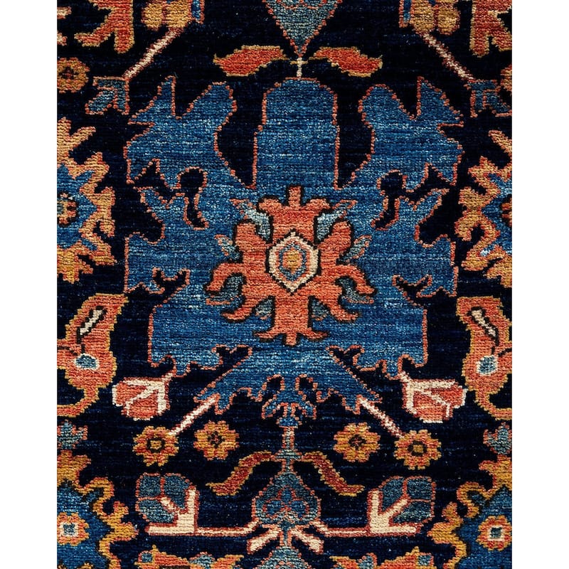 Serapi One-of-a-Kind Hand-Knotted Runner Rug - Blue, 2' 8" x 11' 4" - 2' 8" x 11' 4"