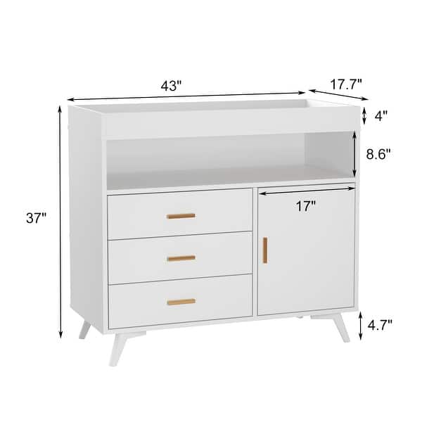 3-Drawer Baby Changing Table with Removable Changing pad