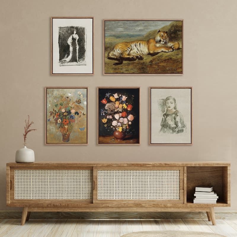 Sylvie Beaded Flowers in Vase Canvas by Art Institute of Chicago