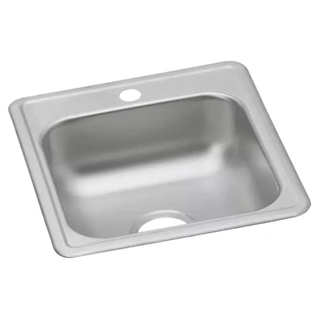 Elkay Dayton 17" Drop In Single Basin Stainless Steel Bar Sink - 1 Faucet Hole
