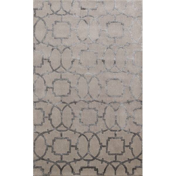 Shop Wool Silk Modern Trellis Area Rug Oriental Hand Tufted 4 0 X 6 0 On Sale Overstock 31717298