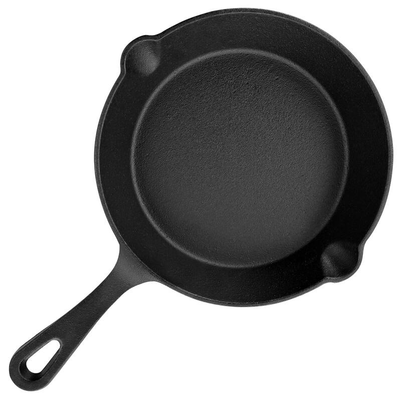 MegaChef 8 Inch Round Preseasoned Cast Iron Frying Pan in Black - 8 Inch