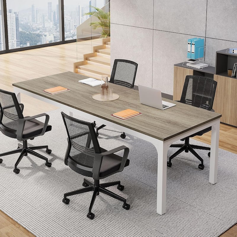78.74" Large Rectangle Conference Table, Office Meeting/Seminar/Business Table Desk for Office Boardroom & Meeting Room