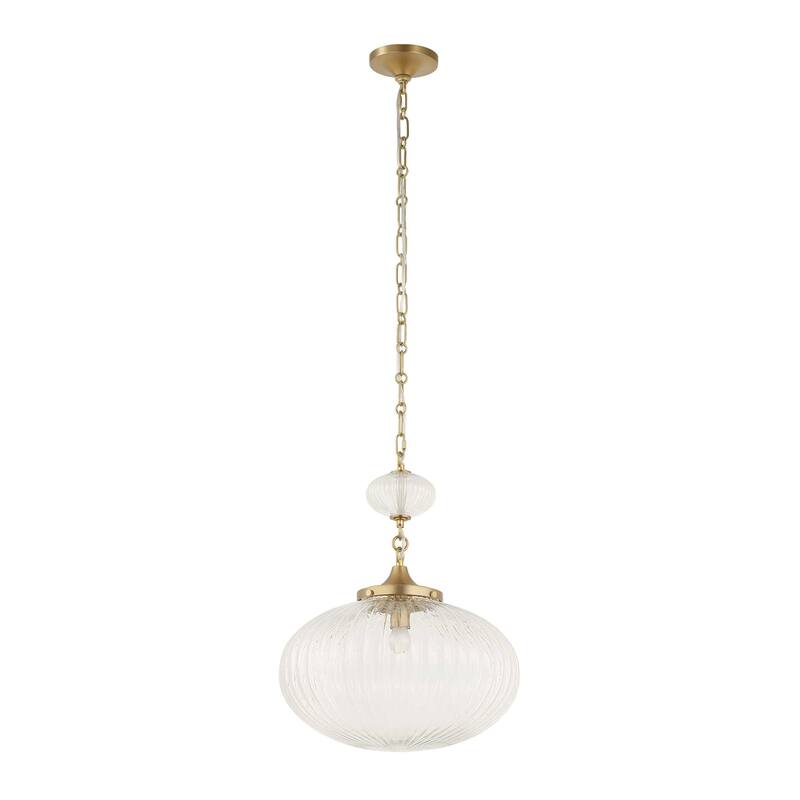 Uttermost Bellaire 1 Light Glass Shade Pendant - 16.5"W x 16.5"D x 20"H