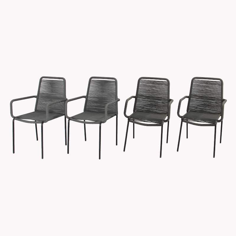 M4H Palaio Set of 4 Outdoor Rope Dining Arm Chair