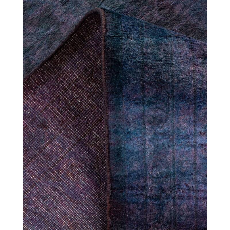 Overton Hand Knotted Wool Vintage Inspired Modern Contemporary Overdyed Purple Area Rug - 9' 3" x 12' 5"