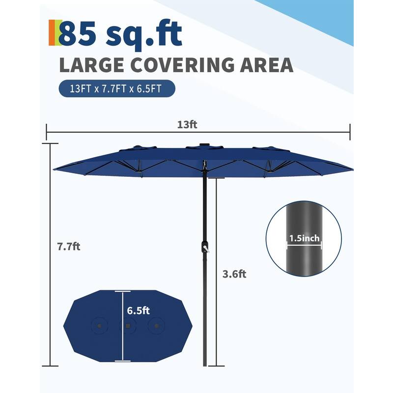 Coromose 13ft Large Patio Umbrella, for Pool Deck Garden Backyard