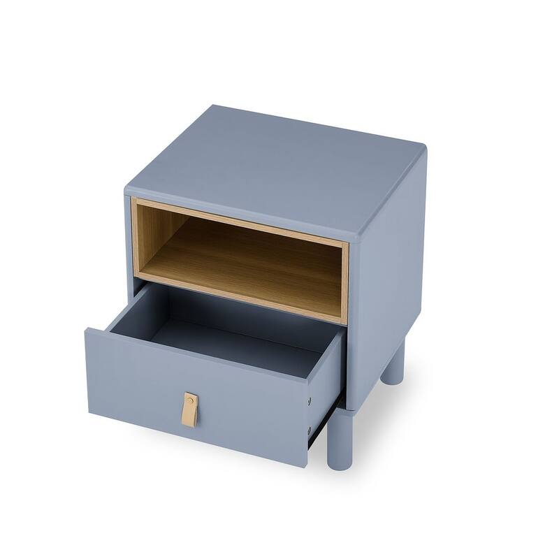 Modern Compact Wooden Single Drawer Nightstand
