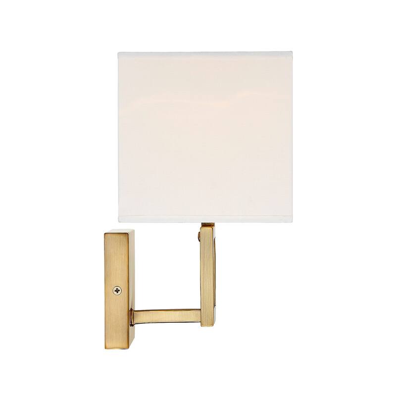 Meridian M90009 10" Tall Rectangular Fabric Shade Wall Sconce