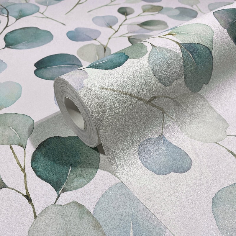 Galerie Wallcoverings Flora Eucalyptus Trailing Leaf Vinyl on Non-woven Matte Wallpaper Roll