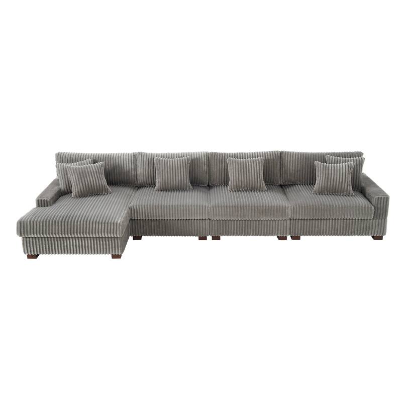 Anne 150" W Oversized Upholstered Modular Sectional Sofa