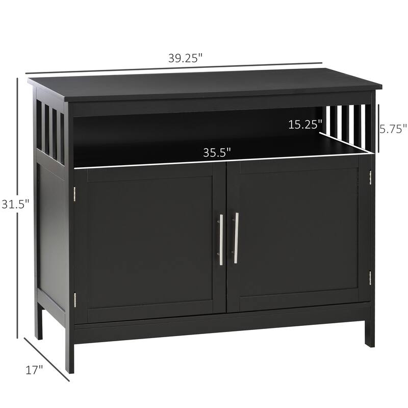 HOMCOM Kitchen Console Table, Buffet Sideboard, Wooden Storage Table with 2-Level Cabinet and Open Space
