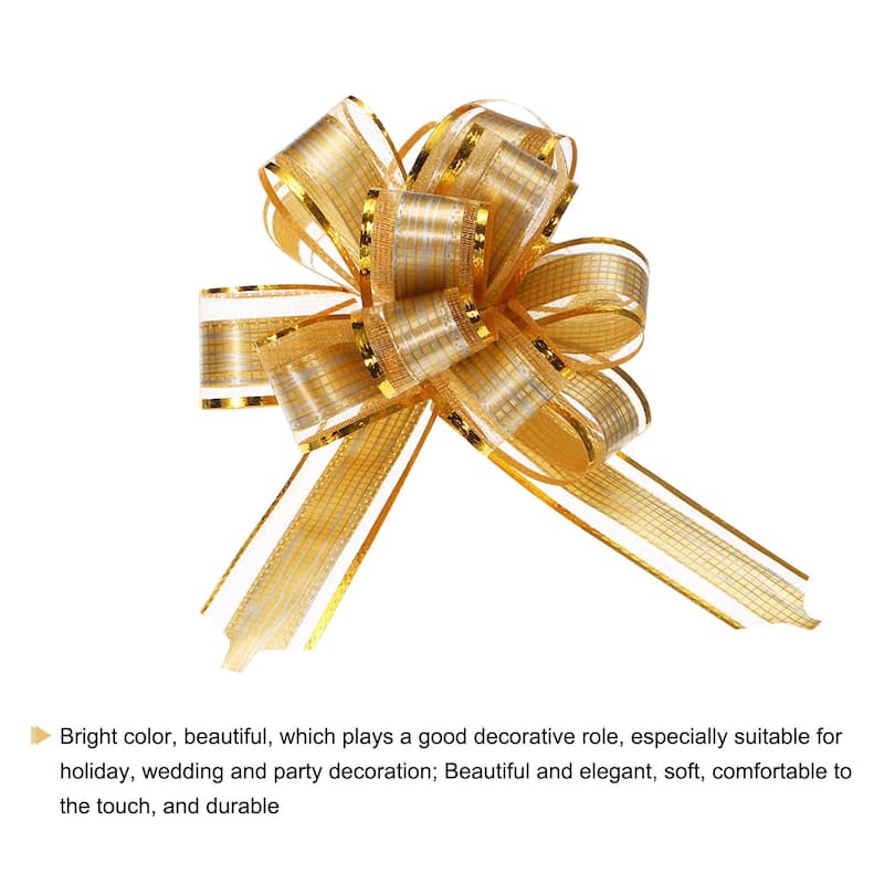 10pcs 6 Inch Large Pull Bow Gift Wrapping Bows Ribbon Organza
