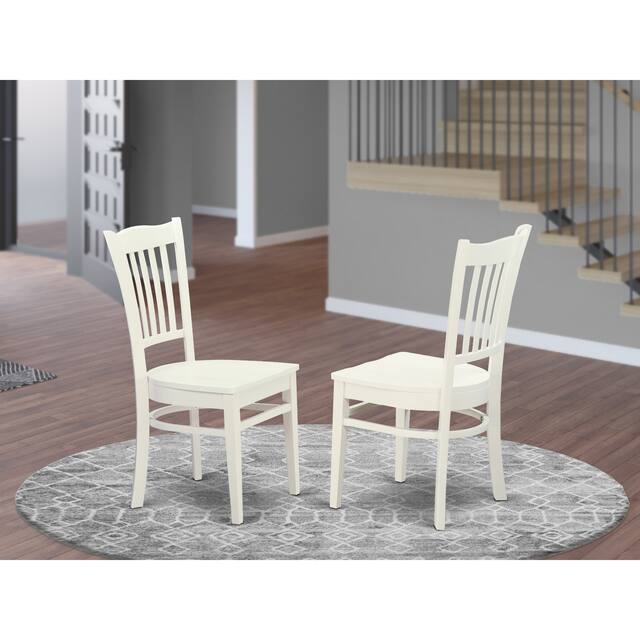 Groton Wooden Seat Slatted Back Dining Chairs - Set of 2 (Finish Options) - GRC-WHI-W