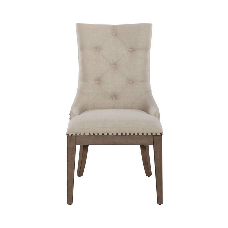 Americana Farmhouse Upholstered Shelter Side Chair (Set of 2)