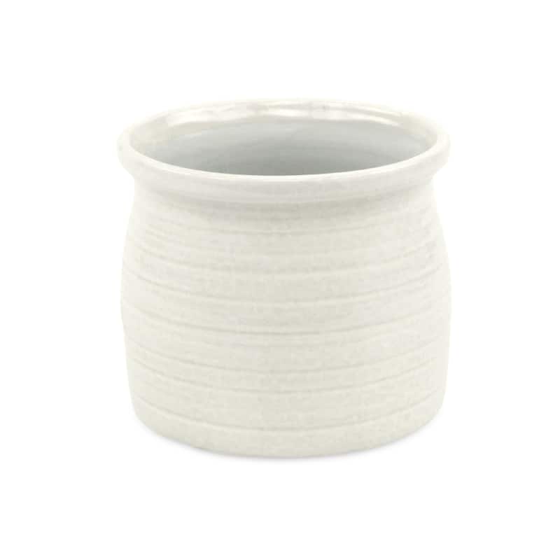 Celadon Gray Ceramic Curved Planter