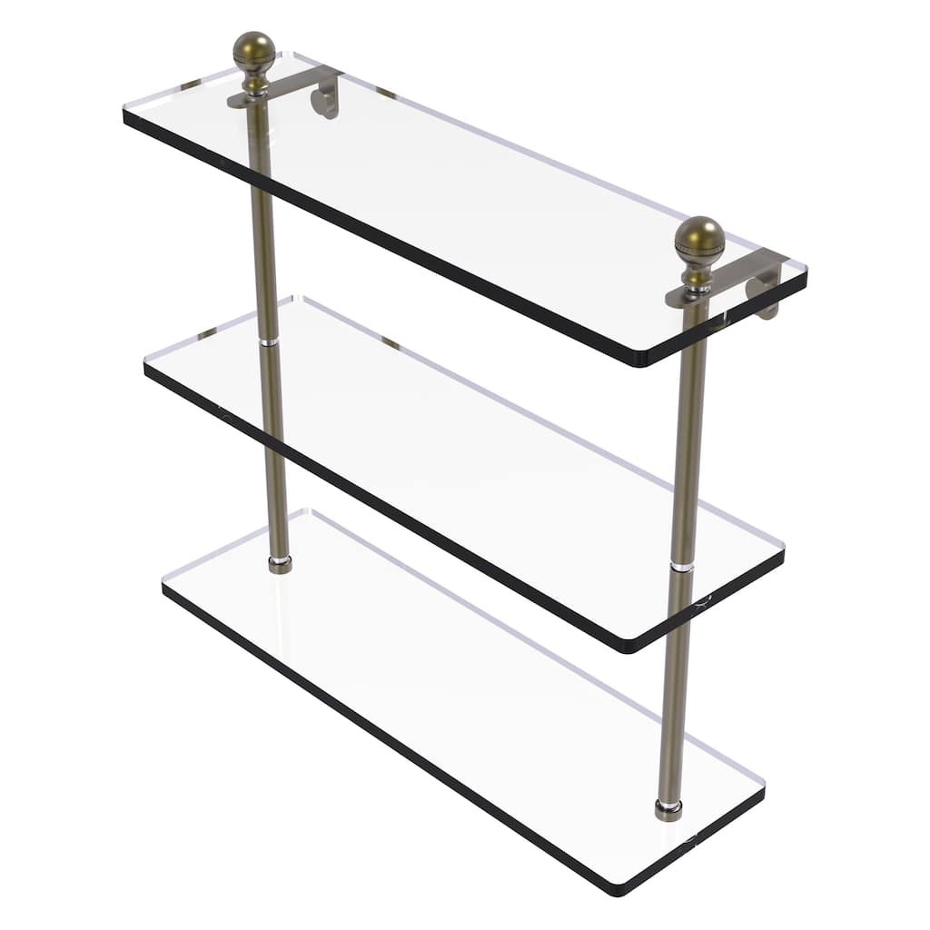 Allied Brass Mambo Collection 16 Inch Triple Tiered Glass Shelf