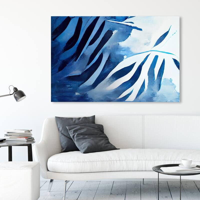 Wynwood Studio Abstract Azure Cascade Blue and Tropical Wall Art Canvas Print - 36 x 54