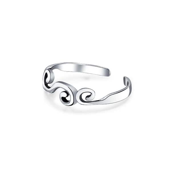Sterling Silver Open Scroll Toe Ring Adjustable