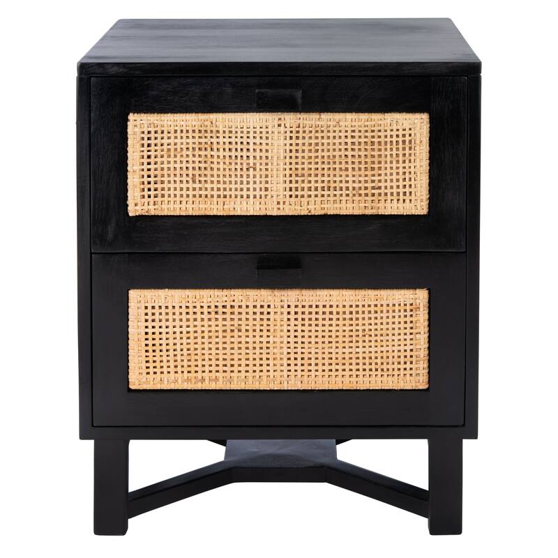 SAFAVIEH Dayana 2-Drawer Rattan Accent Table Nightstand