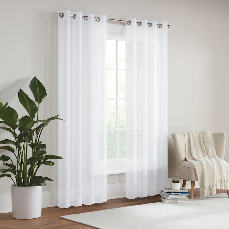 Eclipse Livia Sheer Voile Grommet Curtain Panel. - 54x95 - White