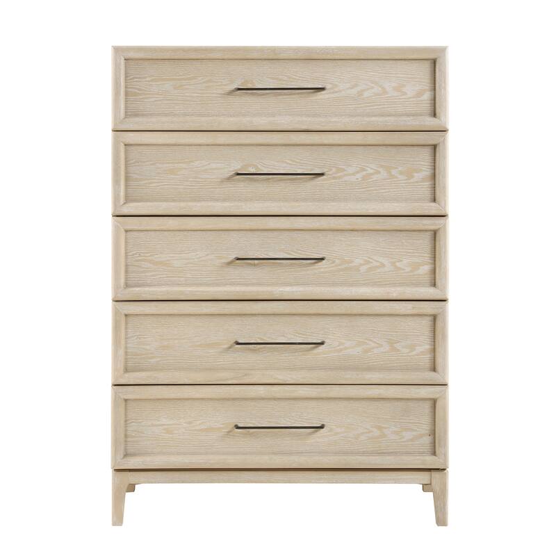 Modern Bedroom Furniture Set Light Brown Finish