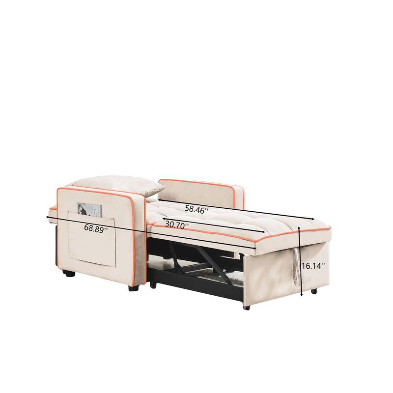 Sectional Sofa, 130.7 Inch U Shaped Couch Set for Living Room, 4-Seater Cloud Couches with Movable Ottoman, DIY Combination