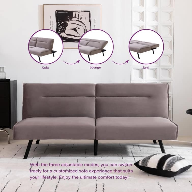 69.8'' Upholstered Tight Back Convertible Sofa