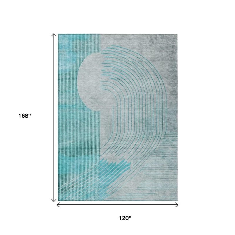 HomeRoots Geometric Transitional Rectangle Outdoor Rug