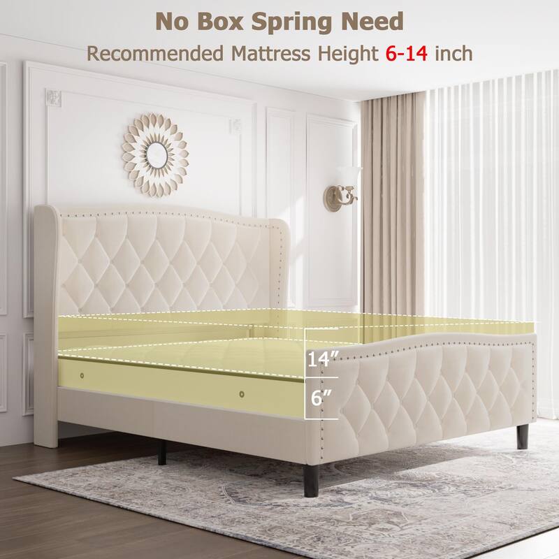 Bed Frame with 4 Storage Drawers and Headboard